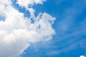 Soft smooth white cloud and blue clear sky background