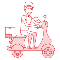courier in scooter icon vector illustration design