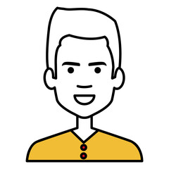 young man avatar character vector illustration design