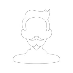 Man with mustache and beard icon vector illustration graphic design