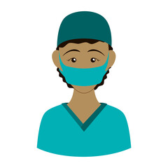 Surgeon doctor profile avatar icon vector illustration graphic design