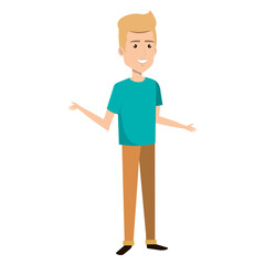 young man avatar character vector illustration design