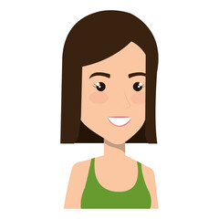 beautiful and young woman character vector illustration design