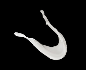 White bubble foam soap sud  splash up explosion on black background , freeze stop motion