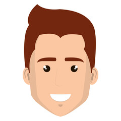 young man head avatar character vector illustration design
