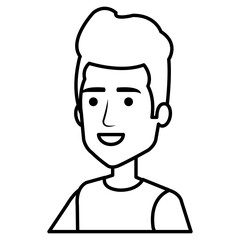 young man avatar character vector illustration design