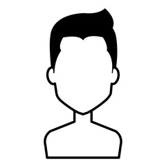 young man shirtless avatar character vector illustration design
