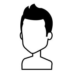 young man shirtless avatar character vector illustration design