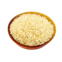 Steamed Rice in a bowl on a white background