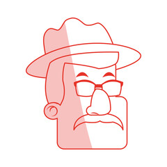 Flat line monocromatic man icon design. Vector illustration.