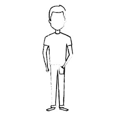 young man avatar character vector illustration design