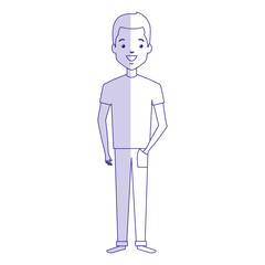 young man avatar character vector illustration design