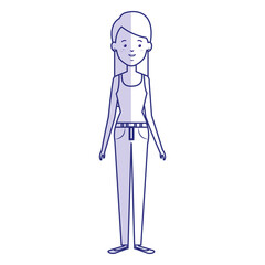 beautiful and young woman character vector illustration design
