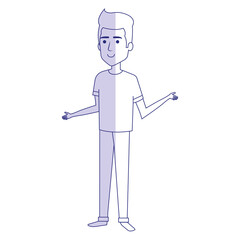 young man avatar character vector illustration design