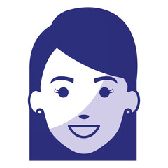 beautiful and young woman head character vector illustration design