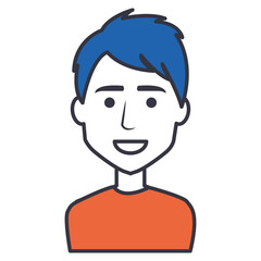 young man avatar character vector illustration design