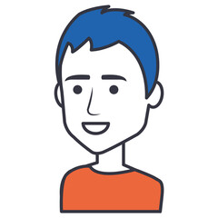 young man avatar character vector illustration design