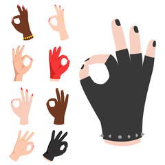 Ok hands success gesture okey yes agreement signal business human agree best approval vector.