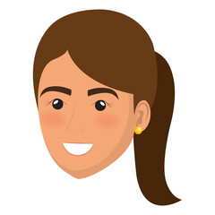 Fototapeta premium beautiful and young woman head character vector illustration design