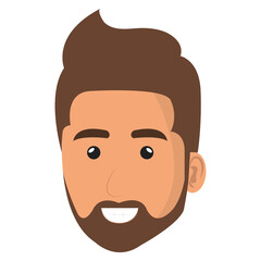 young man head avatar character vector illustration design