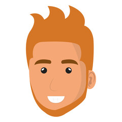 young man head avatar character vector illustration design