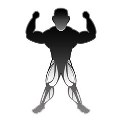 Bodybuilding man silhouette icon vector illustration graphic design