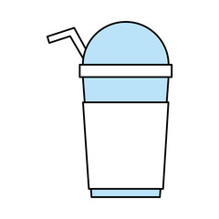 Flat line milkshake over white background. Vector illustration.