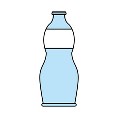 Flat line bottle design over white bckground. Vector illustration.