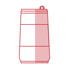 Flat line monocromatic soda can over white background. Vector illustration.