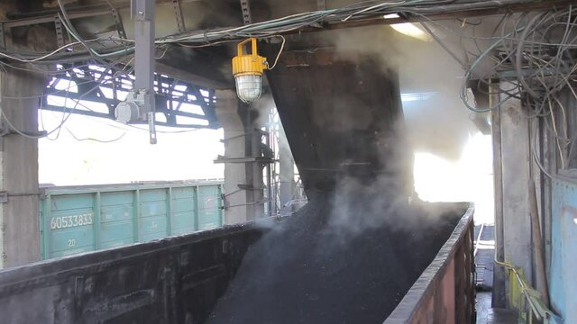 Loading of coal in coaches of the train./The production of coal concentrate at the concentrator