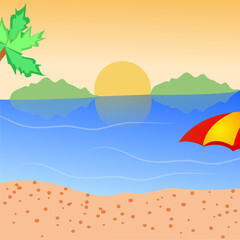 Fototapeta na wymiar Illustration of lements for summer background