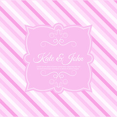 Pink  line wedding invitation card background eps 10 vector
