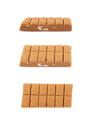 Toffee confection bar isolated