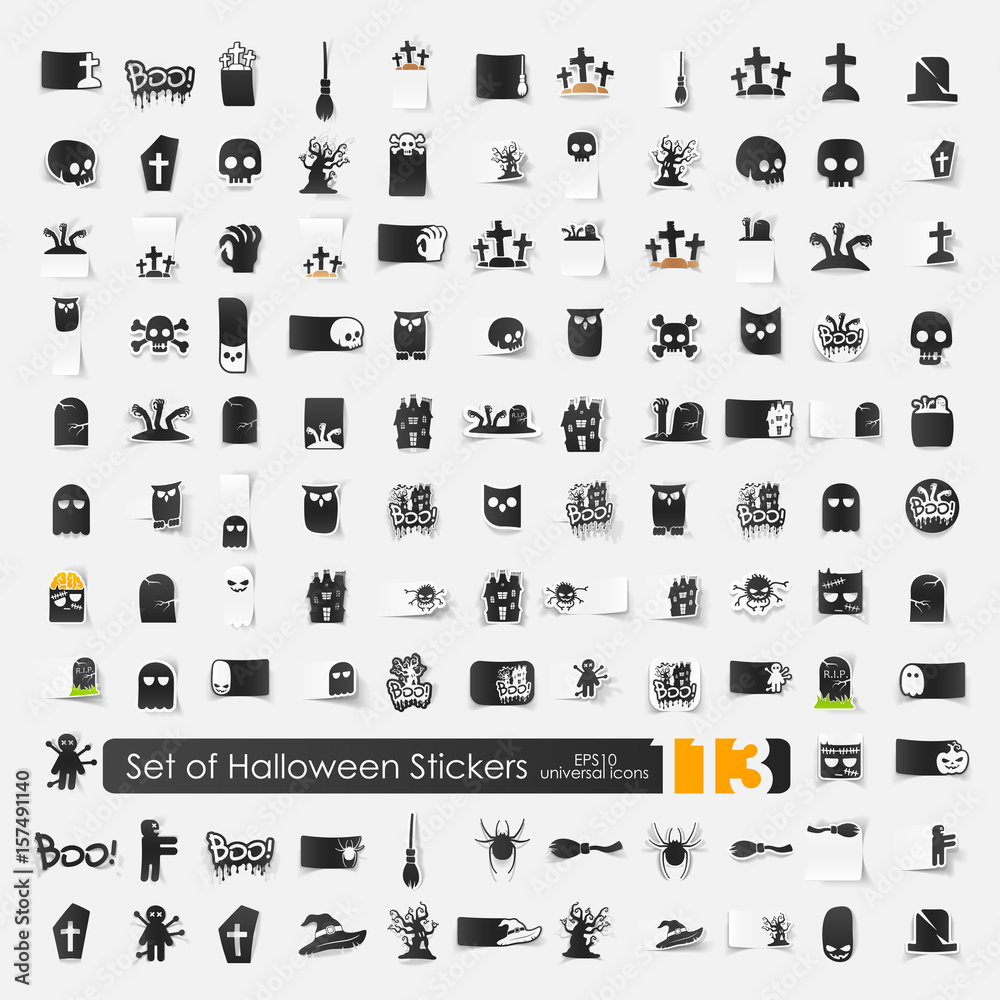 Sticker set of halloween stickers