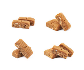 Toffee confection bar isolated