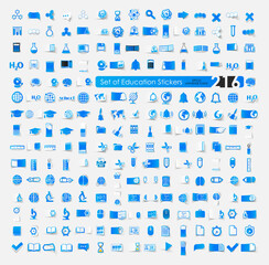 Set of education stickers