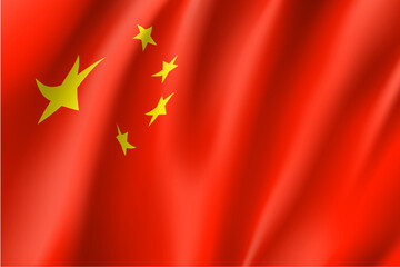 China national flag. Patriotic symbol in official country colors. Illustration of Asian state flag. Vector icon