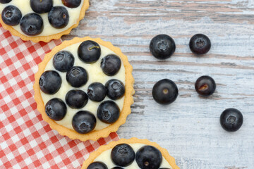 blueberry cake on wood