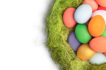 Fototapeta na wymiar Easter eggs isolated on white background.