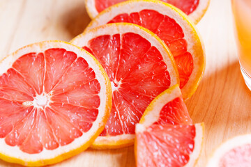 Photography of a grapefruit slices 