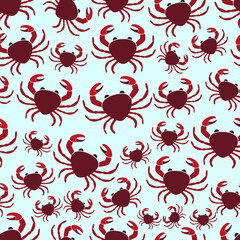 Sewing fabric with red crab sea animal simple seamless pattern eps10 ...