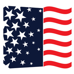 United States patriotic design with stars and stripes for Flag Day