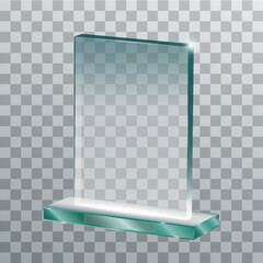 Realistic Blank Vector Glass Trophy Award