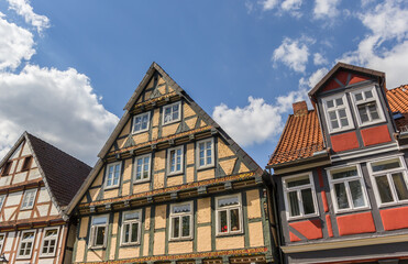 Fototapeta na wymiar Rooftops of half-timbered houses in Celle