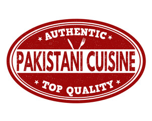 Authentic pakistani cuisine sign or stamp