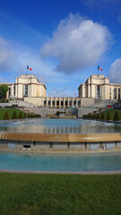 Fototapeta premium Photo of Trocadero gardens on a spring morning, Paris, France