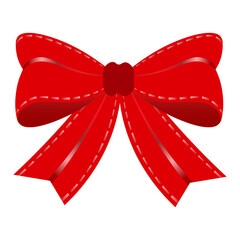 Red gift bow.