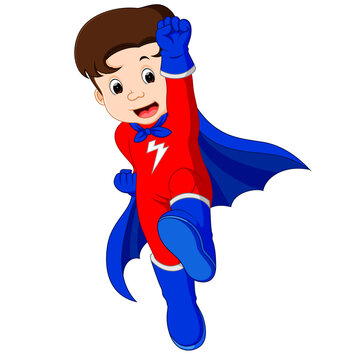 Superhero kid cartoon