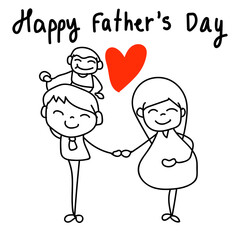 hand drawing concept cartoon character fathers day