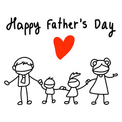 hand drawing concept cartoon character fathers day